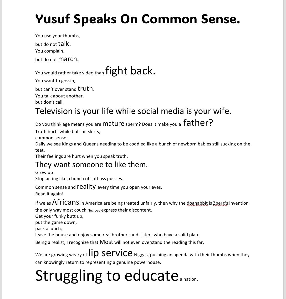 Is That Yusuf Speaks